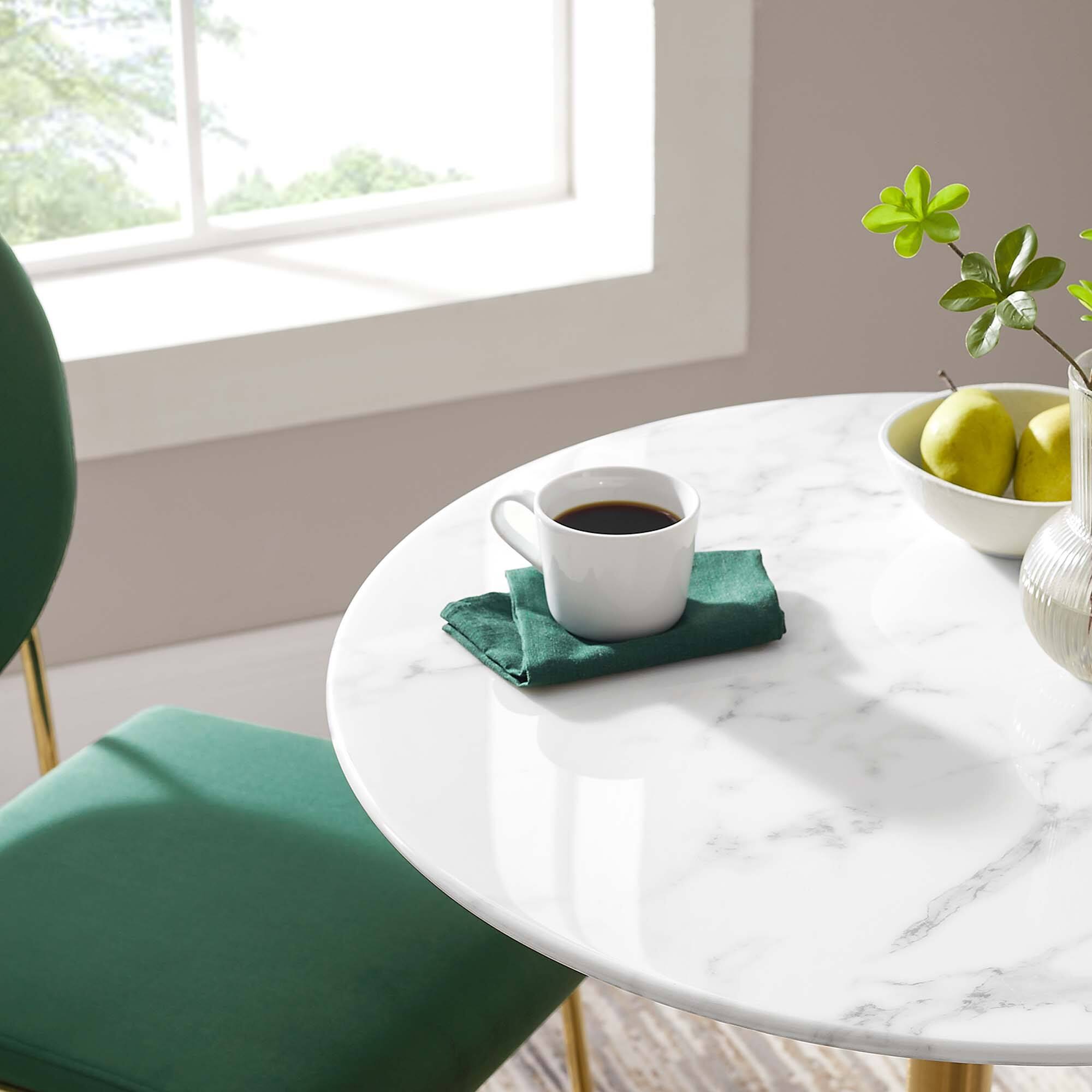 Alt View 1. Modway - Lippa Round 28" Dining Table - Gold White.