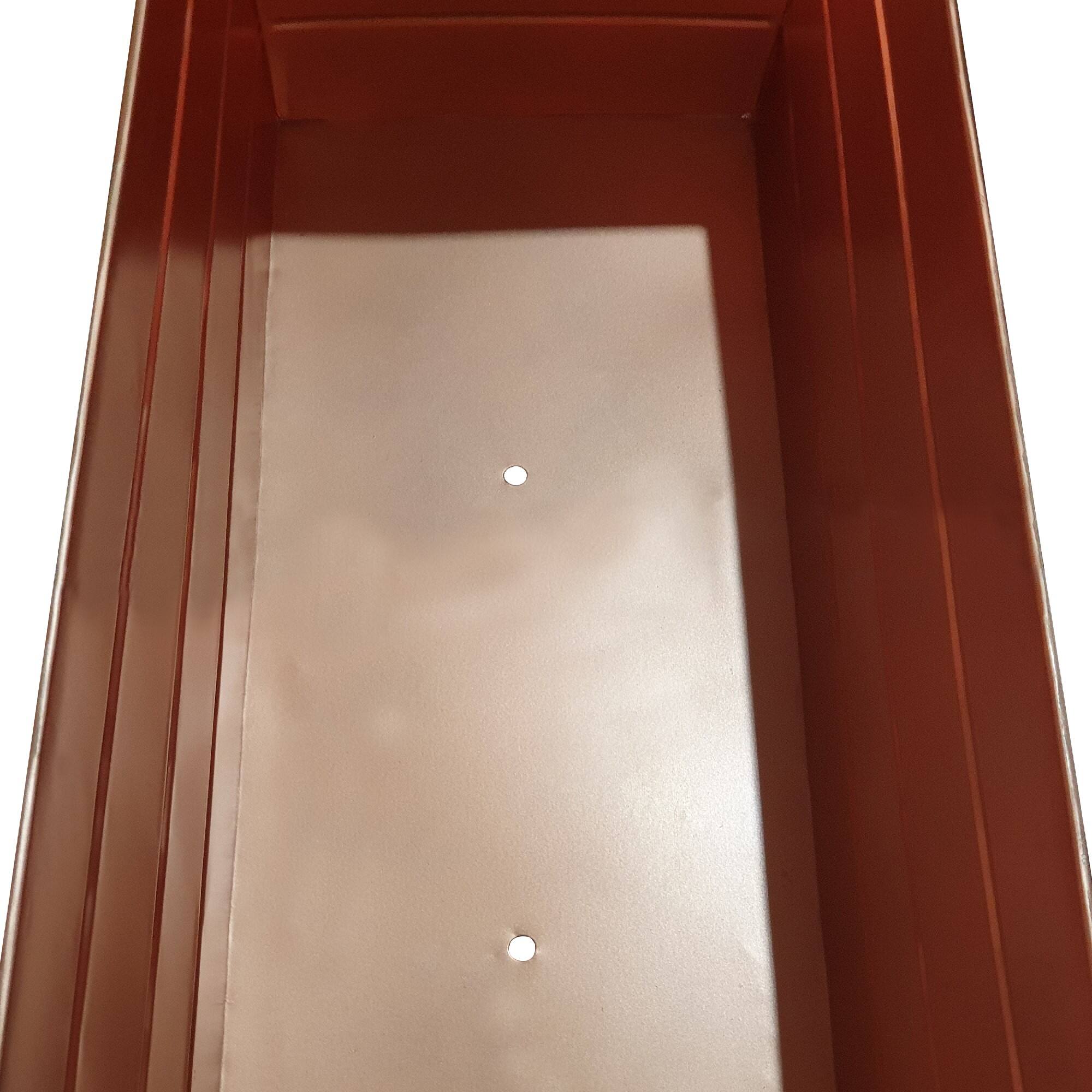 Alt View 1. Manhattan Lane - Rectangular Metal Flower Planter Box with Embossed Line Design, Large - Copper.