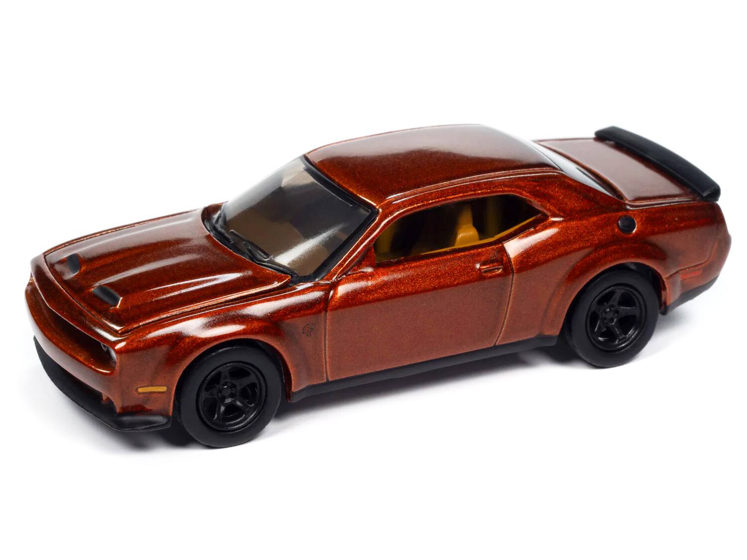 Angle. Autoworld - 2021 Dodge Challenger SRT Super Stock Sinamon Stick Orange Metallic "Modern Muscle" Series 1/64 - Orange Metallic.