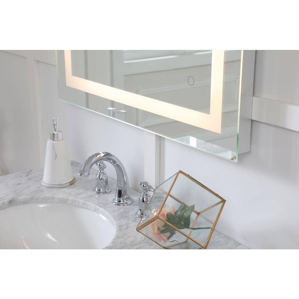 Alt View 2. Elegant Decor - Helios 30in x 30in Hardwired LED mirror - Silver.