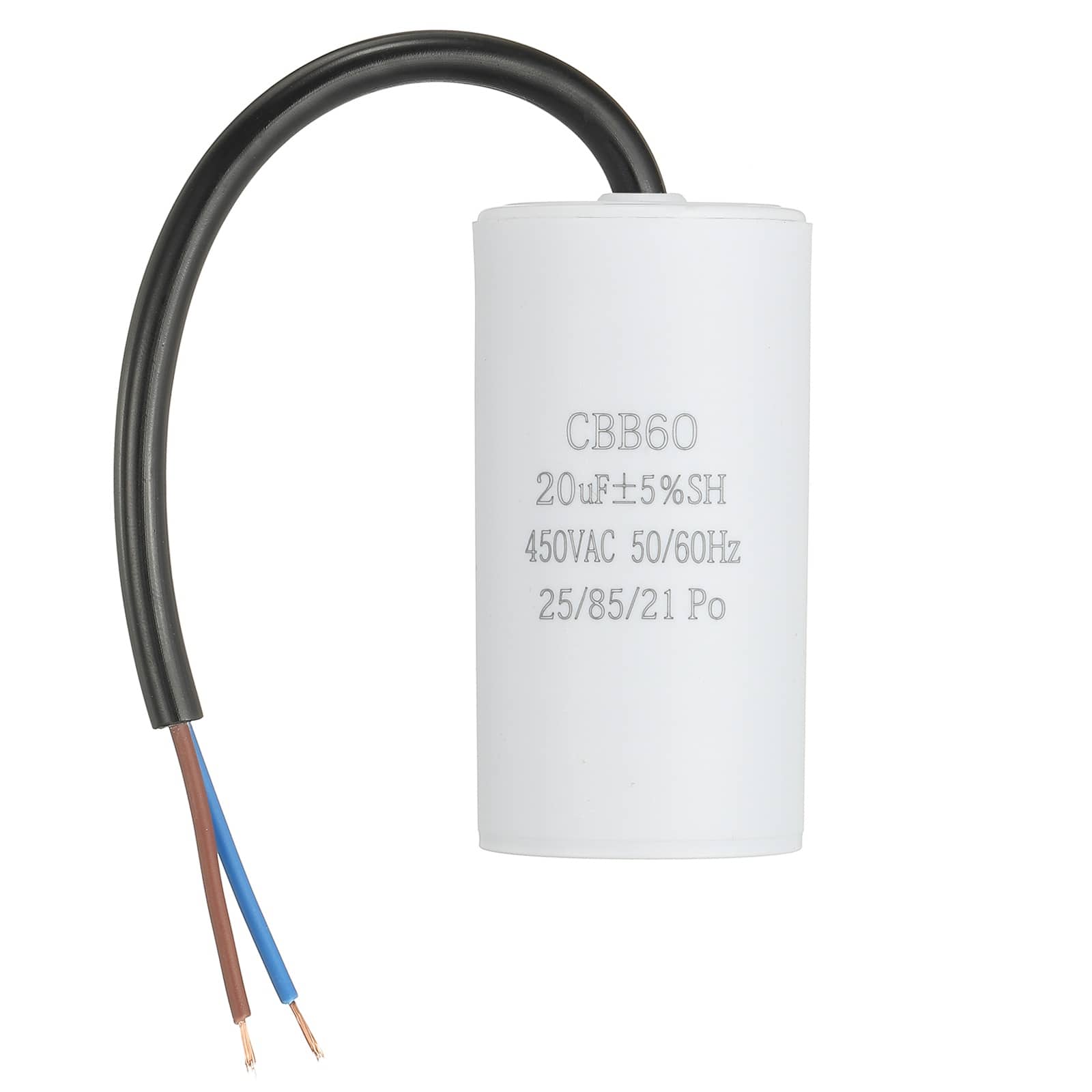 Unique Bargains - 20uF CBB60 Run Capacitor, AC 450V 2 Wires 50/60Hz Cylinder 73x37mm for Air Compressor, Water Pump - White price history on PriceWatchPro