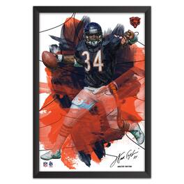 Sporticulture - Walter Payton Chicago Bears 14" x 20" Brush Stroke Player Framed Art Print - Multicolor