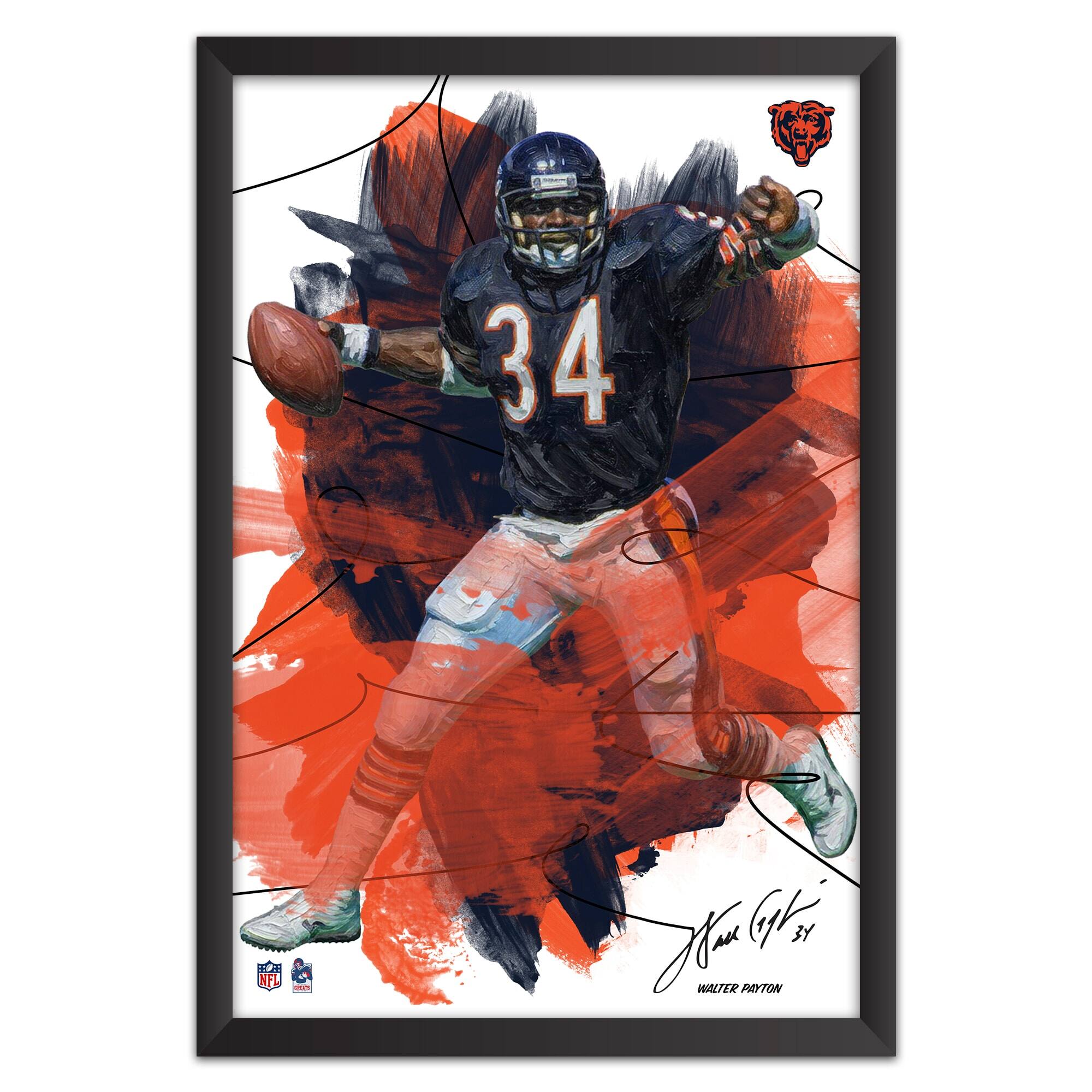 Walter Payton Chicago Bears 14" x 20" Brush Stroke Player Framed Art Print