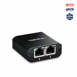 Trendnet - TEG-102S,2-Port Gigabit Splitter with USB Type C Power - Black
