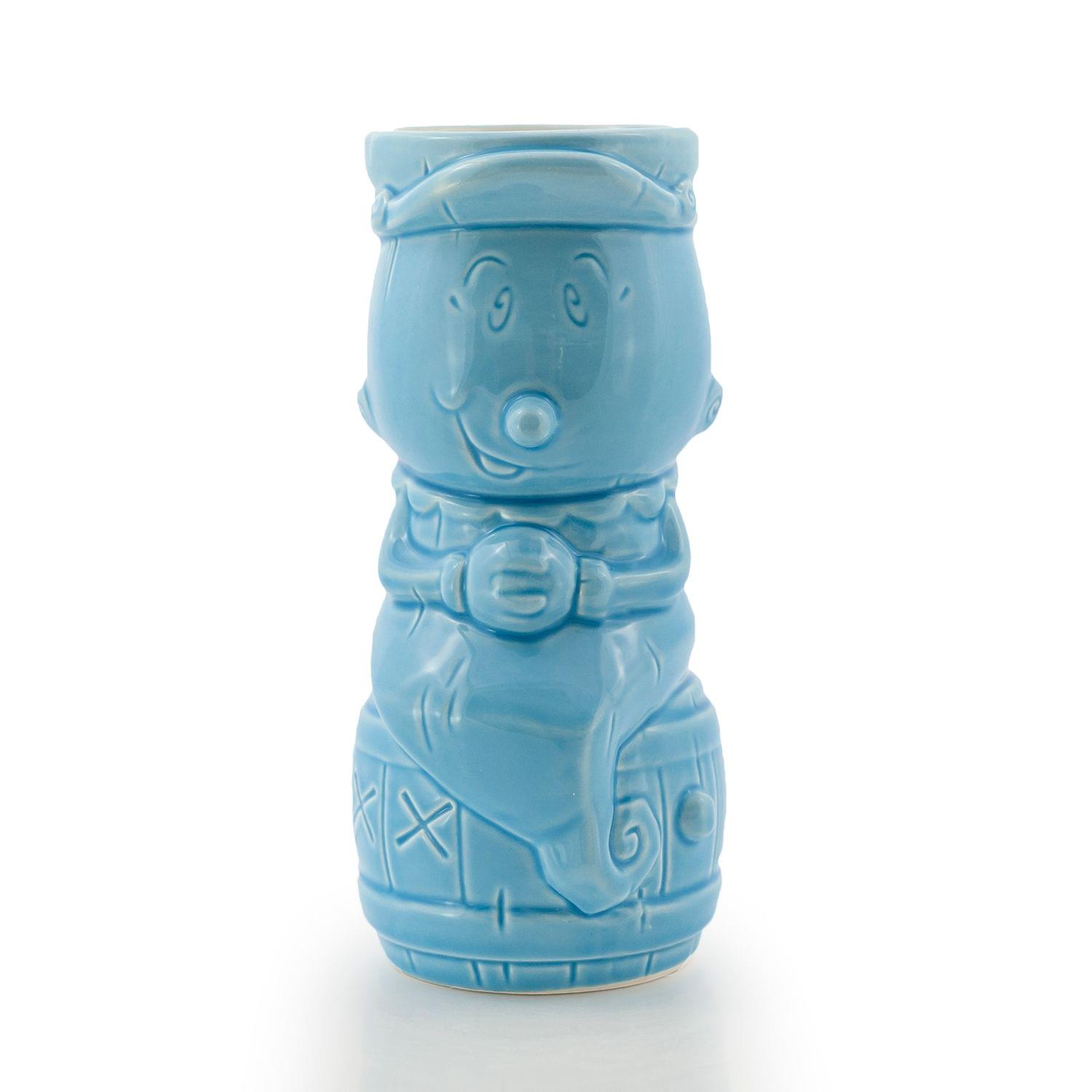 Front. ThinkGeek - Geeki Tikis Popeye Ceramic Mug | Swee'Pea | Holds 15 Ounces - Blue.