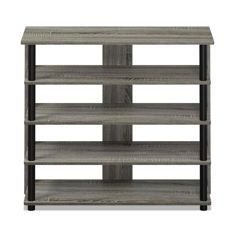 Alt View 2. FurniFact - Grey Wooden 5-Tier Shoe Rack Organizer for Entryway and Home Storage - French Oak Grey.