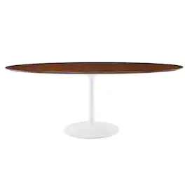 Lippa 78" Oval Wood Dining Table by Modway - Walnut