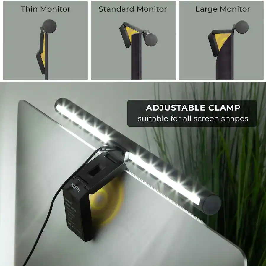 Monitor Mount Led Mount It! USB‑Powered Monitor Light Bar with Touch Controls, Adjustable ...