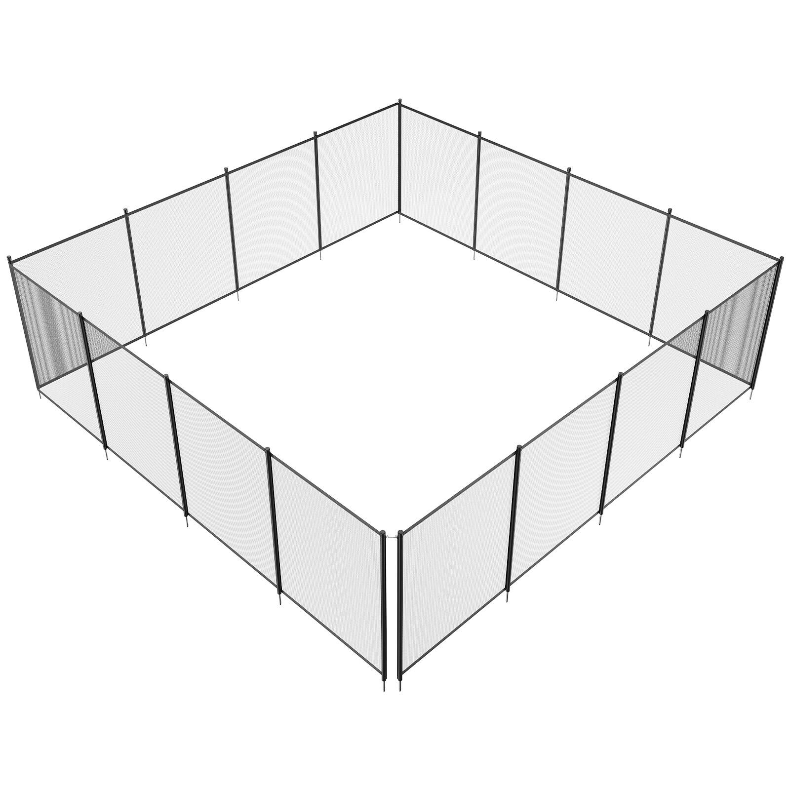 Alt View 5. VEVOR - Pool Fence, 4 x 48 FT Pool Fences for Inground Pools, Removable Child Safety Pool Fencing, Easy DIY Installation - Black.