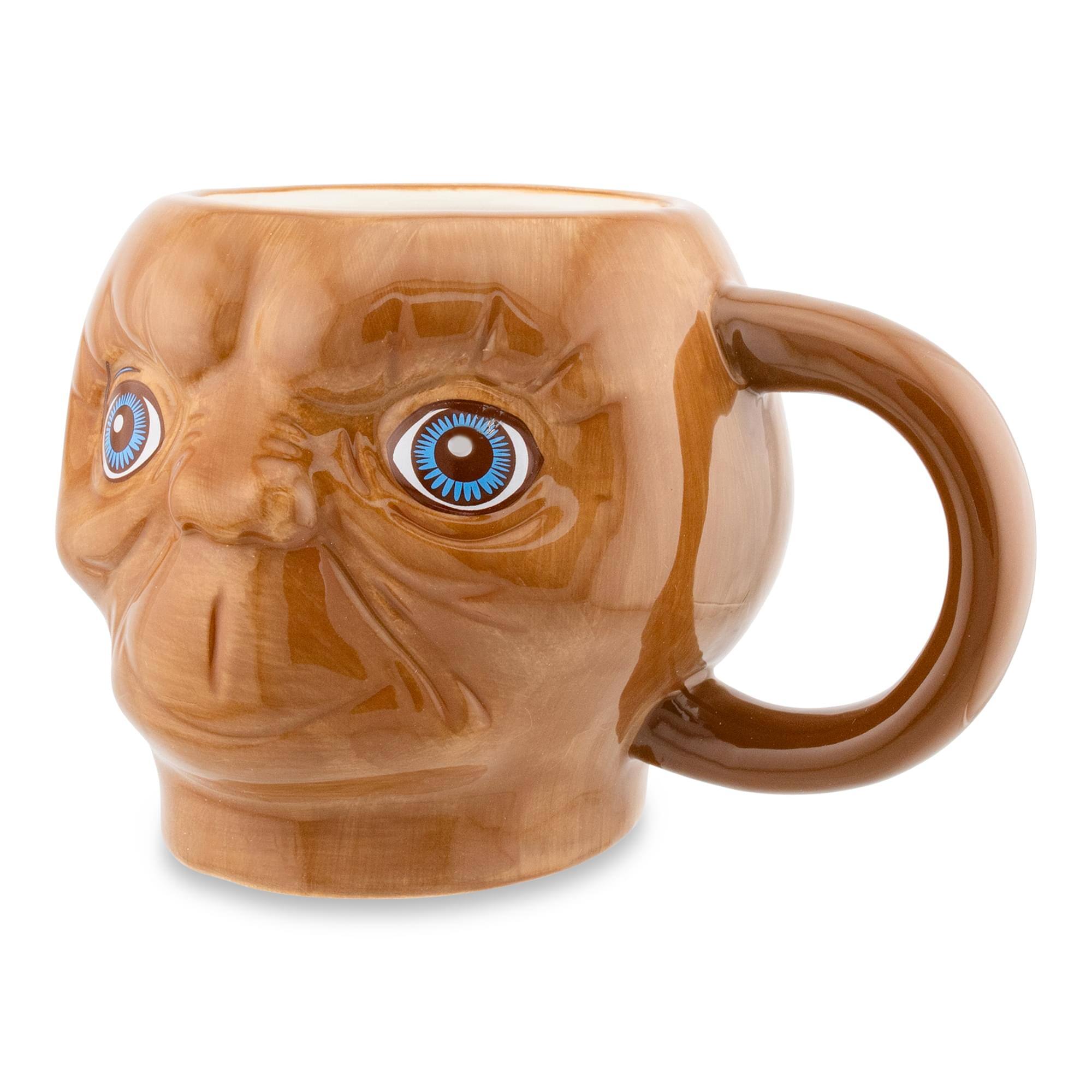Alt View 10. Silver Buffalo - E.T. The Extra-Terrestrial Face 3D Sculpted Ceramic Mug | Holds 20 Ounces - Brown.