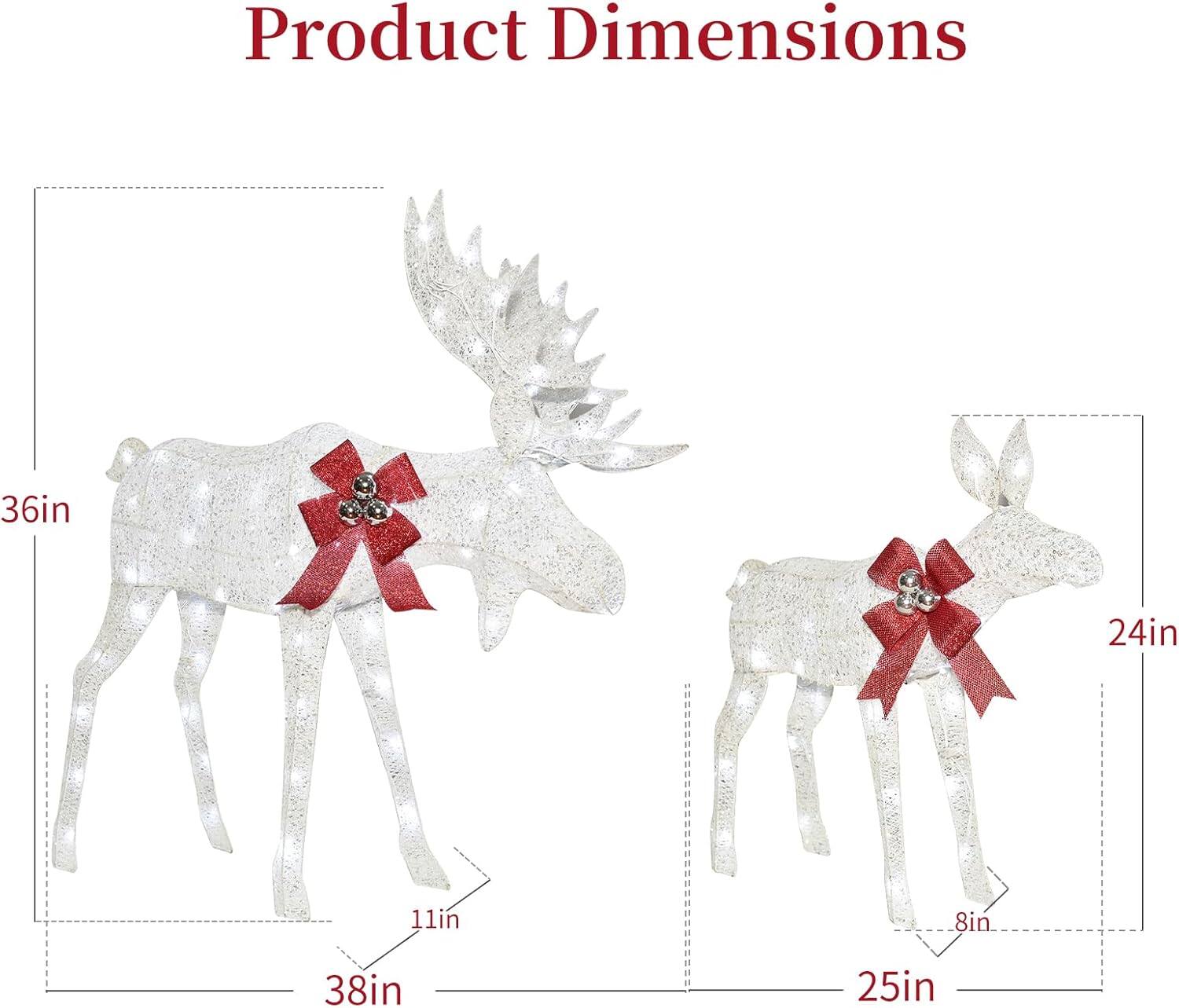 Product Dimensions

- Large Deer: 36in (height) x 38in (length) x 11in (width)
- Small Deer: 24in (height) x 25in (length) x 8in (width)