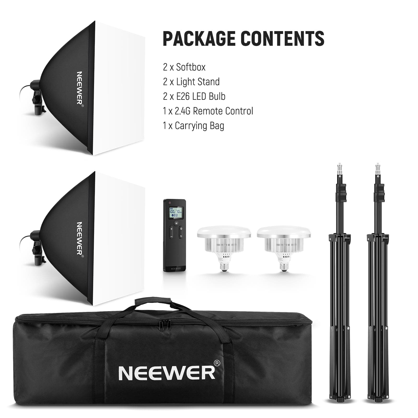 Neewer LEDライト ソフトボック　スタンド　2セット Neewer 2 Pack 24