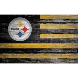 Fan Creations - Pittsburgh Steelers 11'' x 19'' Distressed Flag Sign - Multicolor