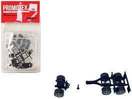 Lowboy Dual Axle Booster with Integrated Rear Axle and Fenders (2 Sets) 1/87 (HO) Plastic Model by Promotex - Black