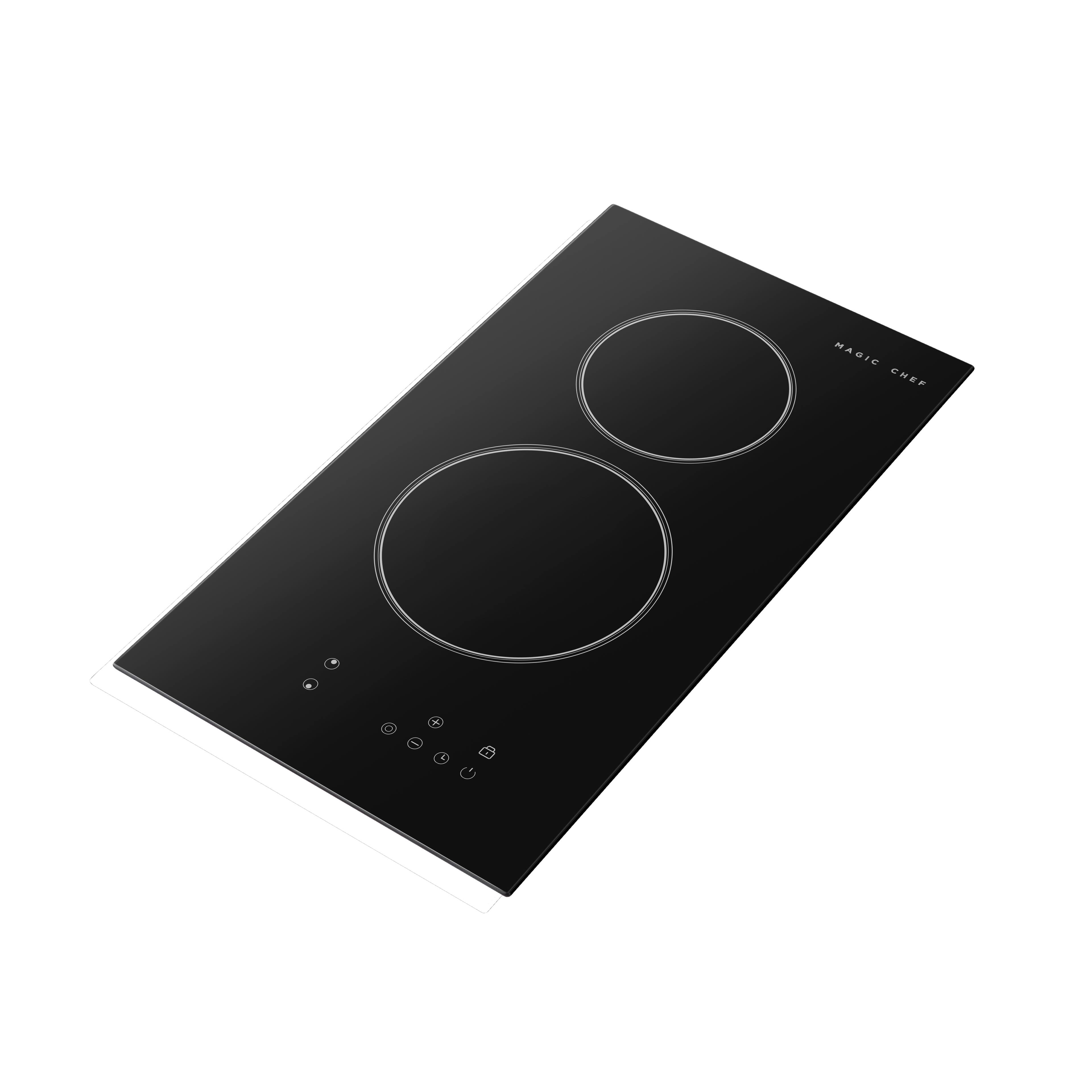 Alt View 2. Magic Chef - 12 in. Radiant Electric Glass 120v Cooktop  with Timer in Black - Black.