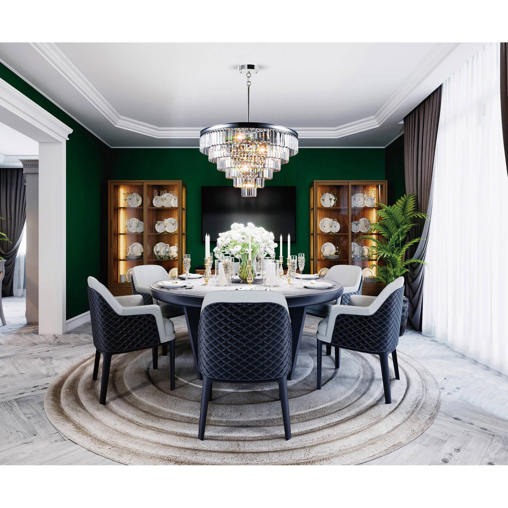 Alt View 2. CWI Lighting - Weiss 15 Light Down Chandelier With Chrome Finish - Chrome.