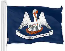 G128 - Louisiana State Flag 150D Printed Polyester 3x5 ft - Assorted Colors