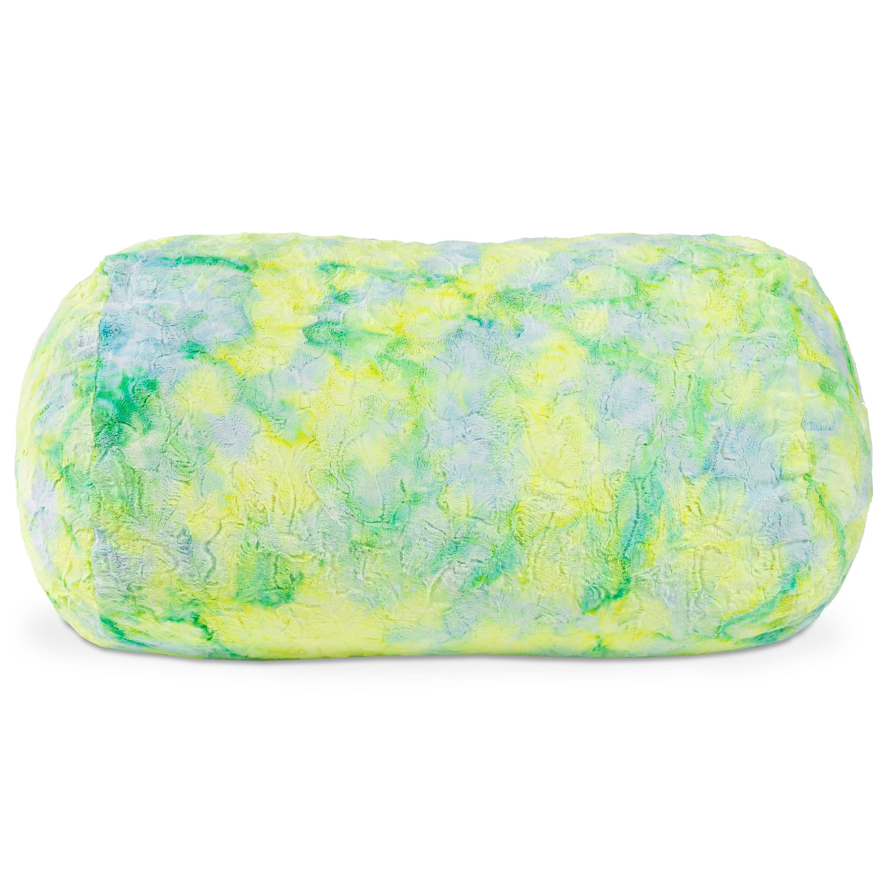 Angle. Jaxx - Jaxx Sofa Saxx Bean Bag Couch - 4 Foot - Faux Fur, Firefly Yellow - Faux Fur - Firefly Yellow.