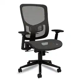 Alera - Hollins Ergonomic Mesh Swivel Task Chair, Supports Up to 275 lb, 18.57 to 22.54 , Seat/Back, Base - Black