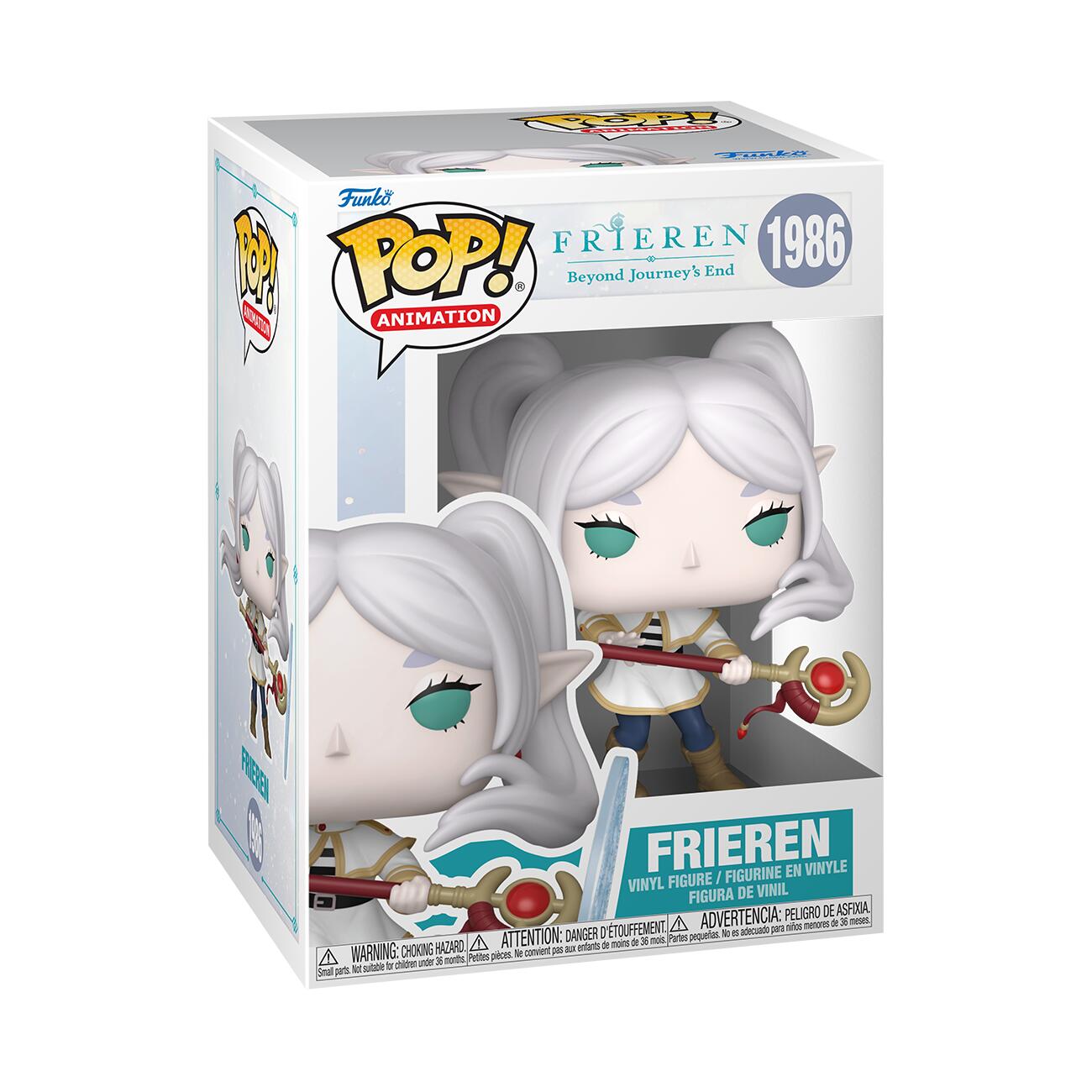 Frieren  
1986  
Beyond Journey's End  

Funko  
POP!  
ANIMATION  

Frieren  
VINYL FIGURE / FIGURINE EN VINYLE / FIGURA DE VINIL / FIGURA DE VINIL  
ADVERTENCIA: PELIGRO DE ASFIXIA / ATTENTION: DANGER DE CHOKING / WARNING: CHOKING HAZARD  

Small parts not suitable for children under 3 years. / Petits pièces pas adaptés pour les enfants de moins de 3 ans. / Pequeñas piezas no son adecuadas para niños menores de 3 años. / Petits éléments pas adaptés pour les enfants de moins de 3 ans.