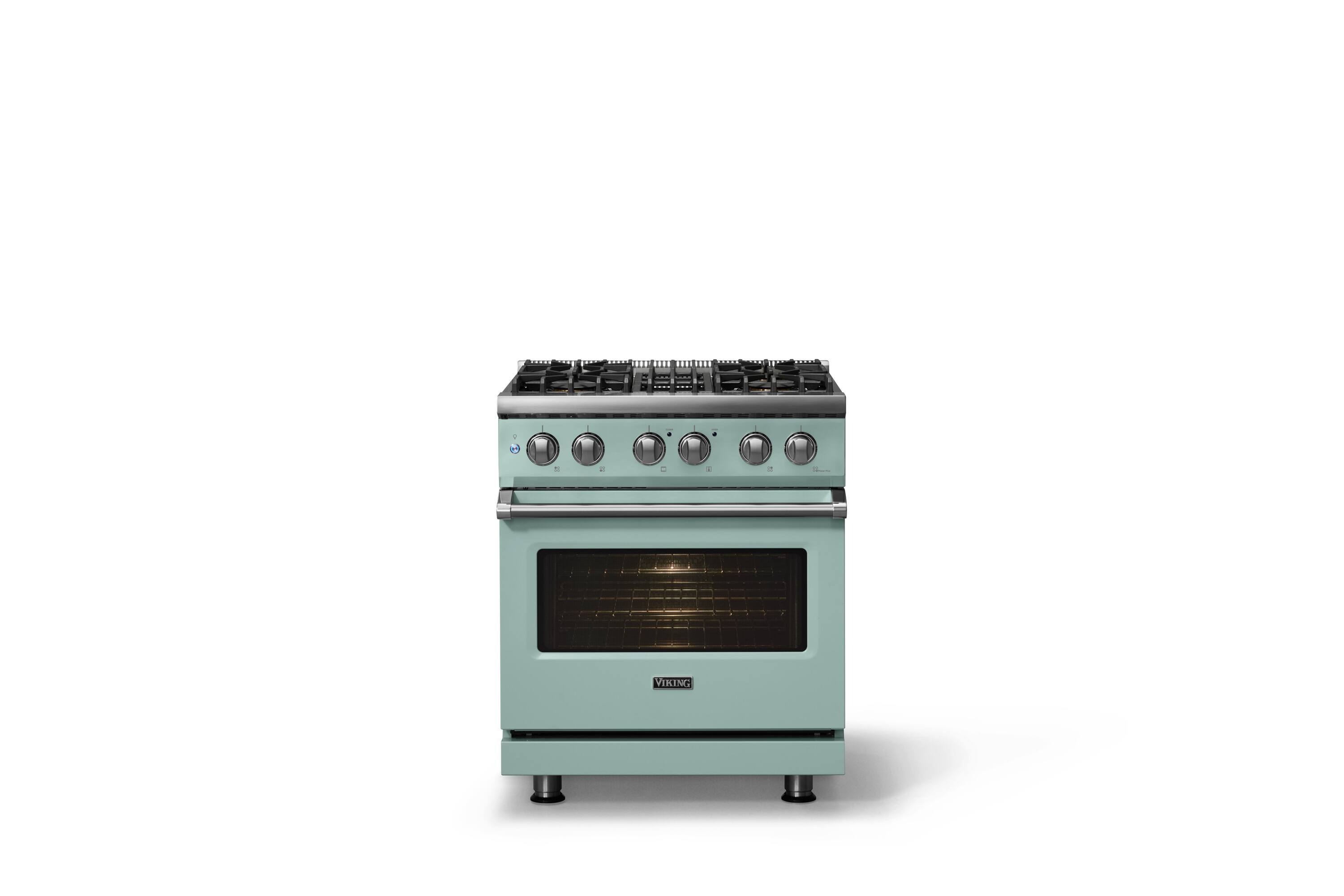 Alt View 2. Viking - 30 in. Wide 4 Burner Pro 5 Series 4.7 Cu. Ft. Freestanding Sealed Dual Fuel Convection Range - Splash - Splash.