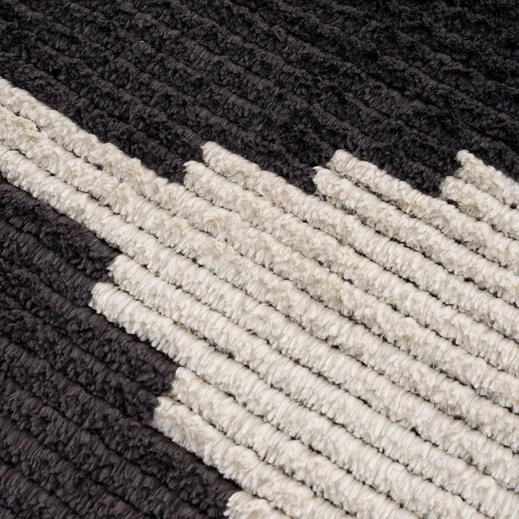 Left. TinyHomie - Black and Ivory Modern Area Rug - Black and Ivory.