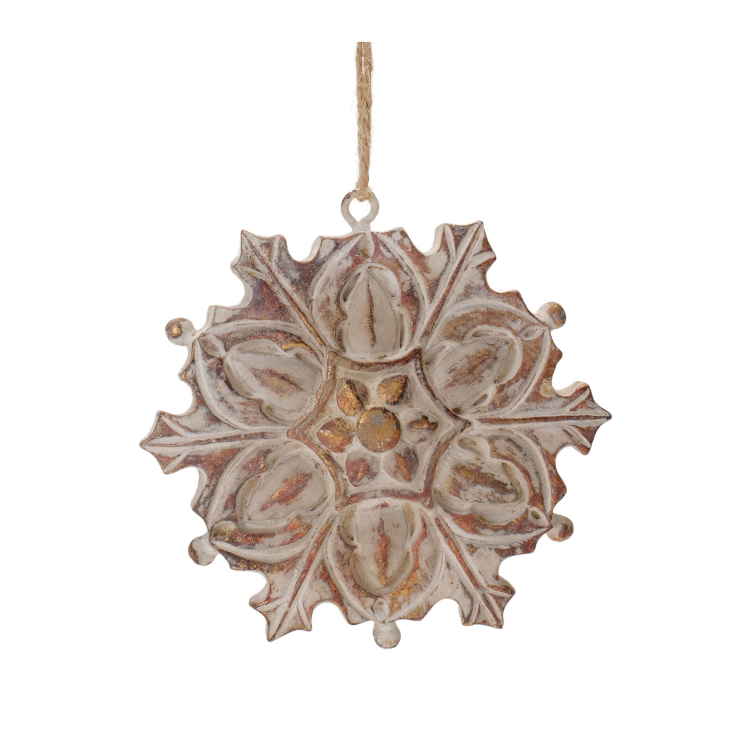 Back. BreeBe - Snowflake Ornament (Set of 12) - Red.