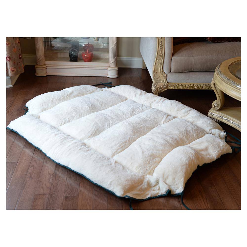 Back. Armarkat - Large Laurel Green and Ivory Pet Bed And Mat - Green.
