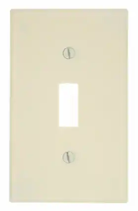 Front. Leviton - Leviton Light Almond 1 gang Thermoset Plastic Toggle Wall Plate 1 pk - Light Almond.