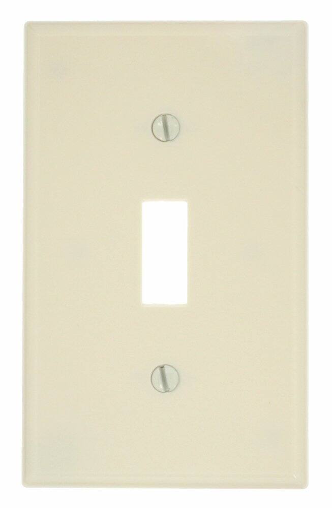 Front. Leviton - Leviton Light Almond 1 gang Thermoset Plastic Toggle Wall Plate 1 pk - Light Almond.