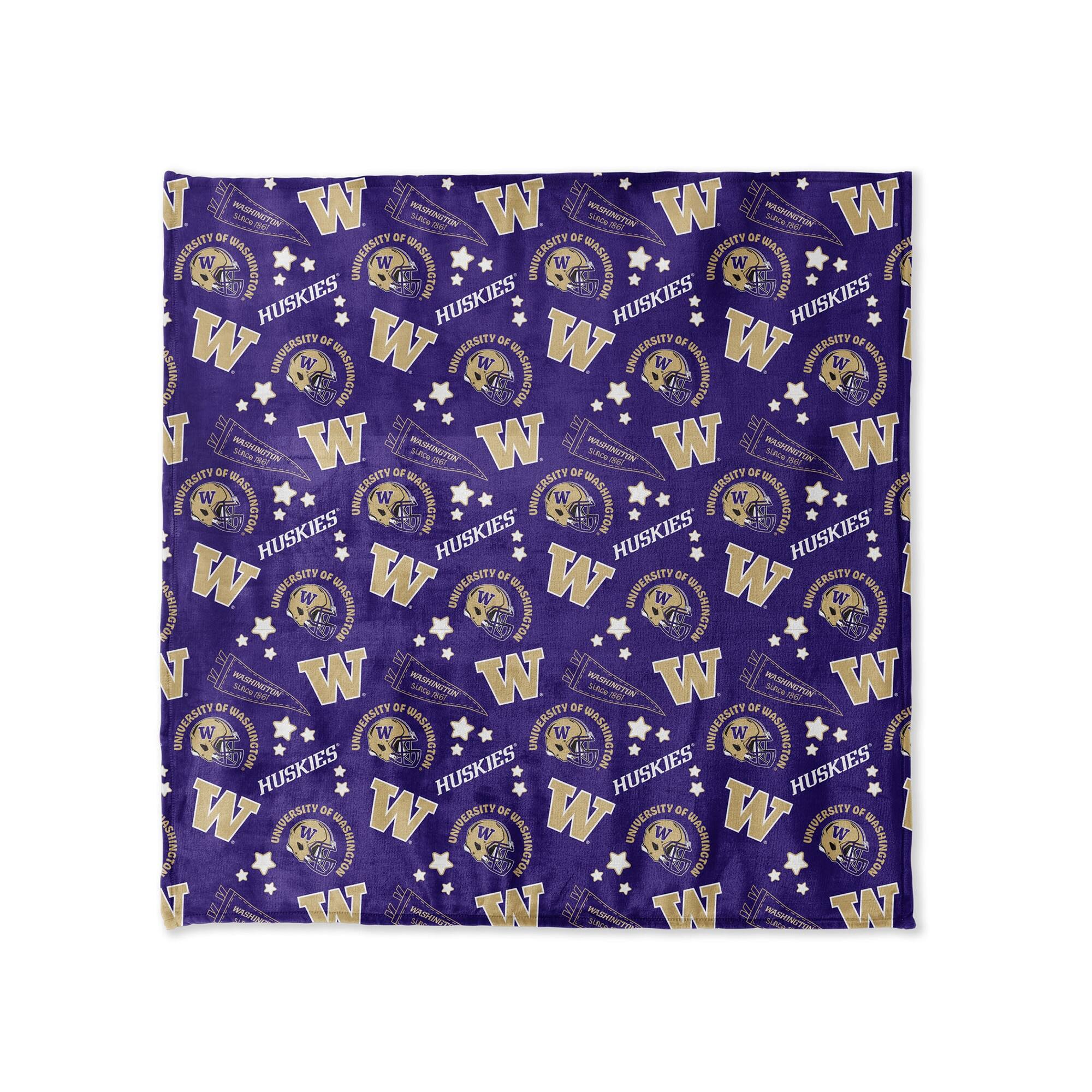 Pegasus - Washington Huskies 108" x 108" Victory Pennant Ultra Cozy Family Blanket - Multicolor