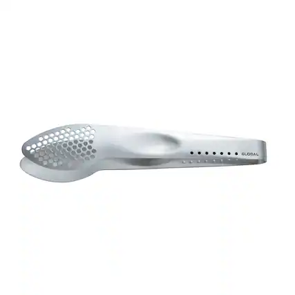Front. Global - 9" Utility Tongs & Spoon - Silver.
