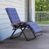Front. PURPLE LEAF - Patio Reclining Chair Zero Gravity Chaise Lounge Folding Chair with Removable Cushion Adjustable Headrest for Beach Pool - Navy Blue.