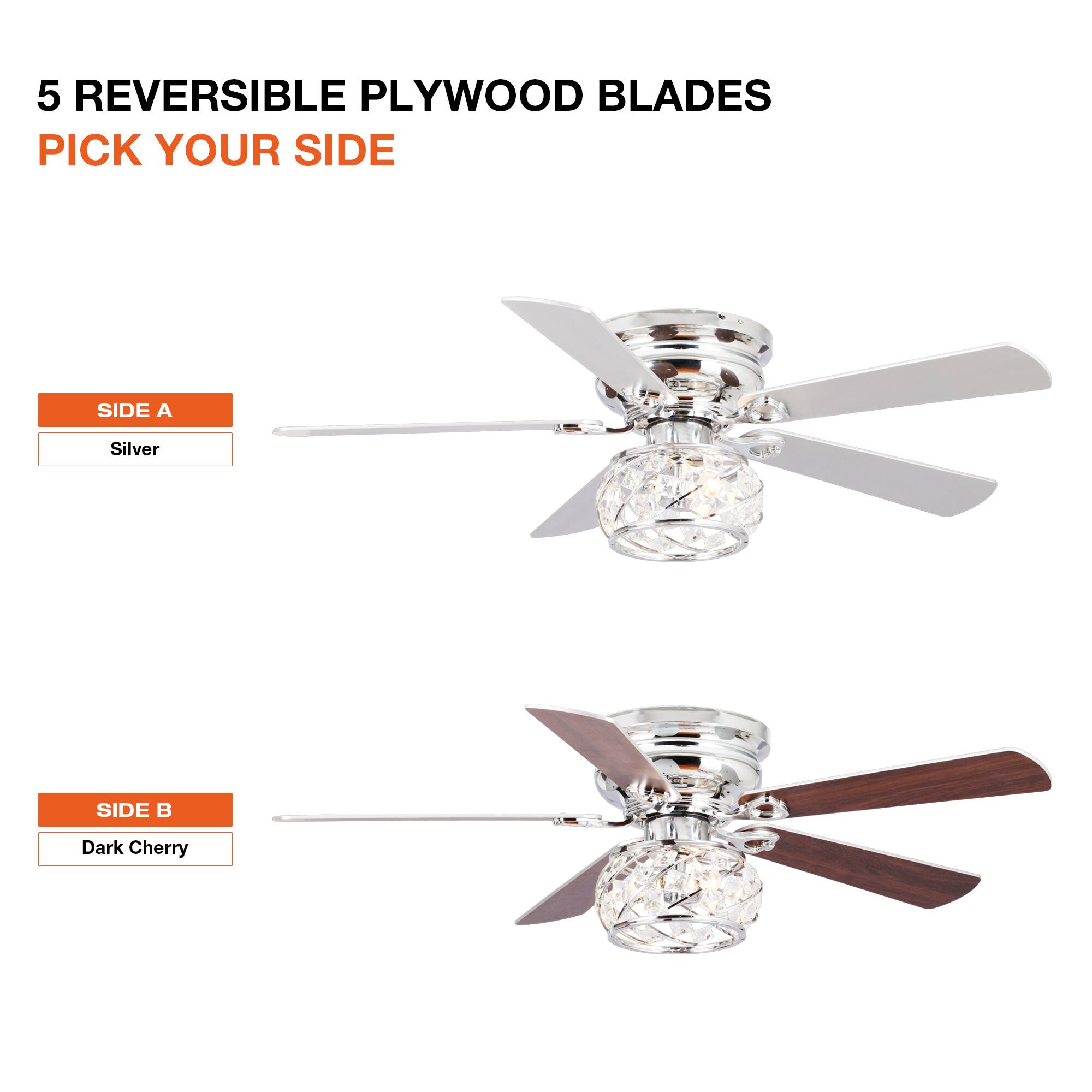 5 REVERSIBLE PLYWOOD BLADES  
PICK YOUR SIDE  

SIDE A  
Silver  

SIDE B  
Dark Cherry