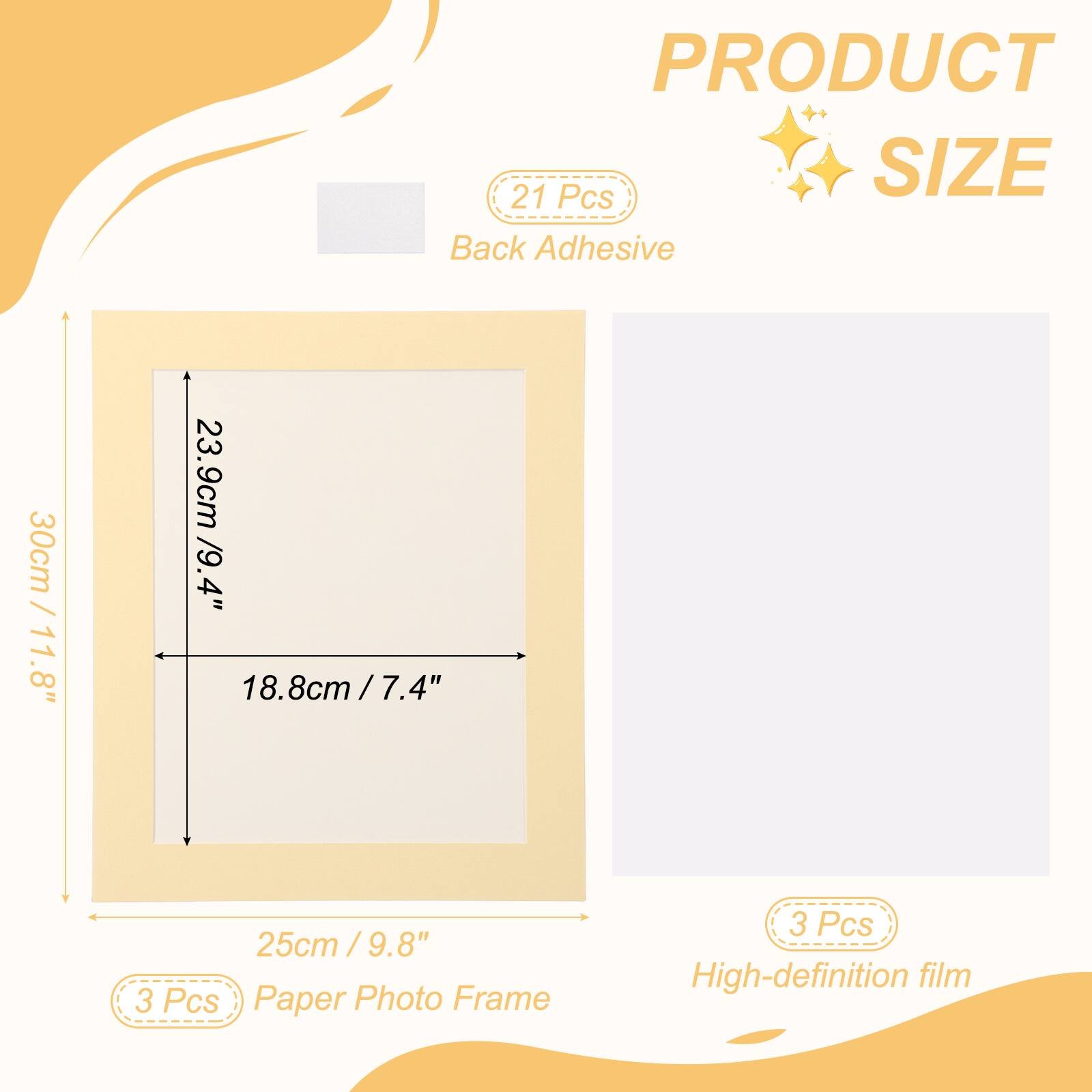 Unique Bargains 3pcs Cardboard Picture Frame, 9.8x11.8 Inch Photo Wall ...
