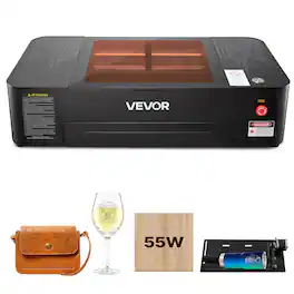 VEVOR - 55W CO2 Laser Engraver, 20 x 12 in, Desktop CO2 Laser Engraver and Cutter Machine with 16MP Camera, Water Pump