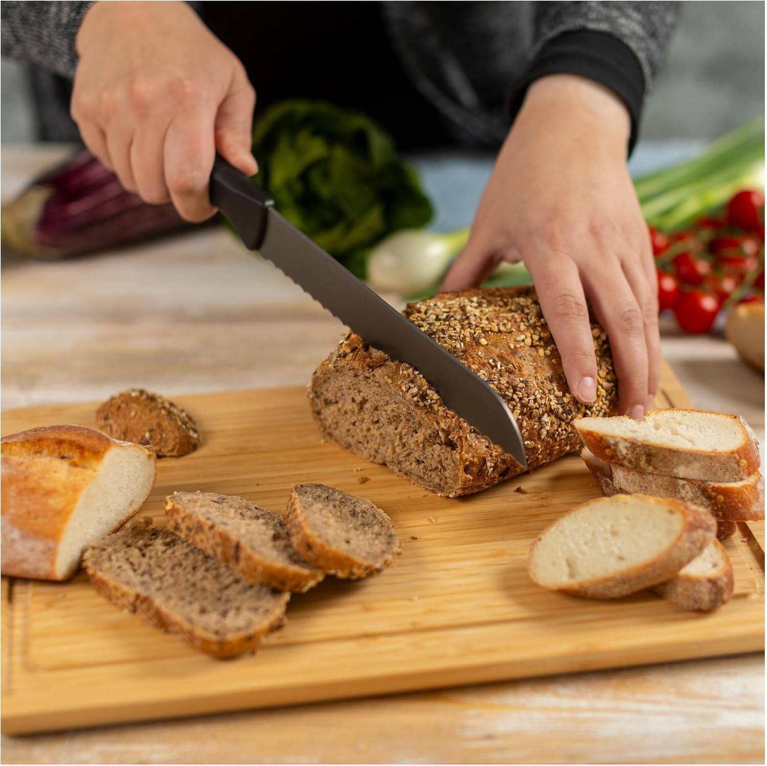 Alt View 3. Kuhn Rikon - ICED Bread Knife 7.87-Inch, Ice Hardened German Stainless Blade - Black.