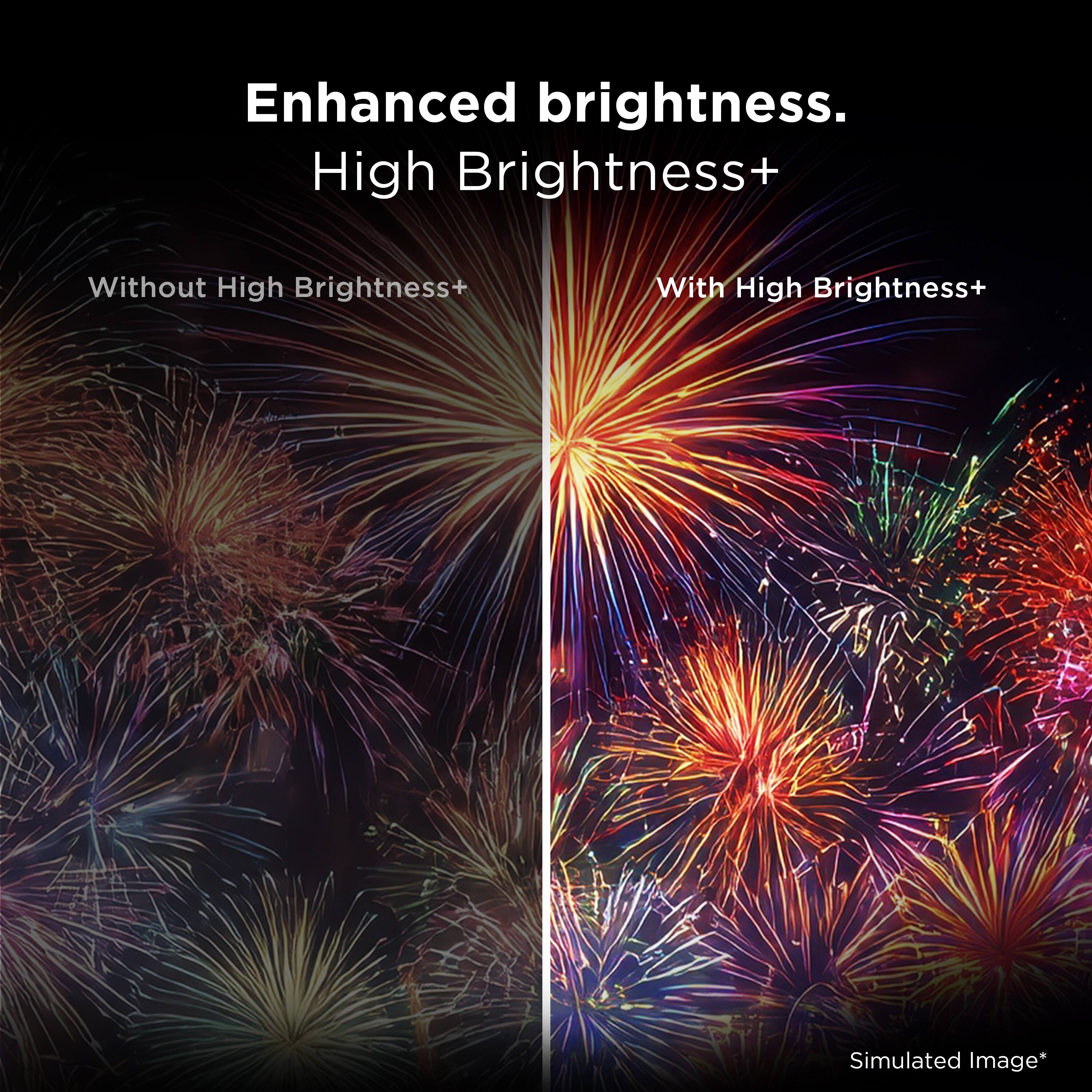 Enhanced brightness.  
High Brightness+  
Without High Brightness+  
With High Brightness+  
Simulated Image*