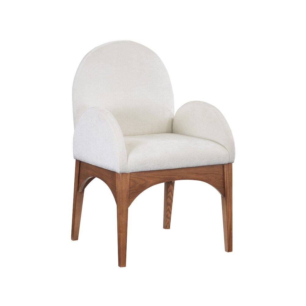 Front. Meridian Furniture - Waldorf Cream Chenille Fabric Dining Chair - Beige.