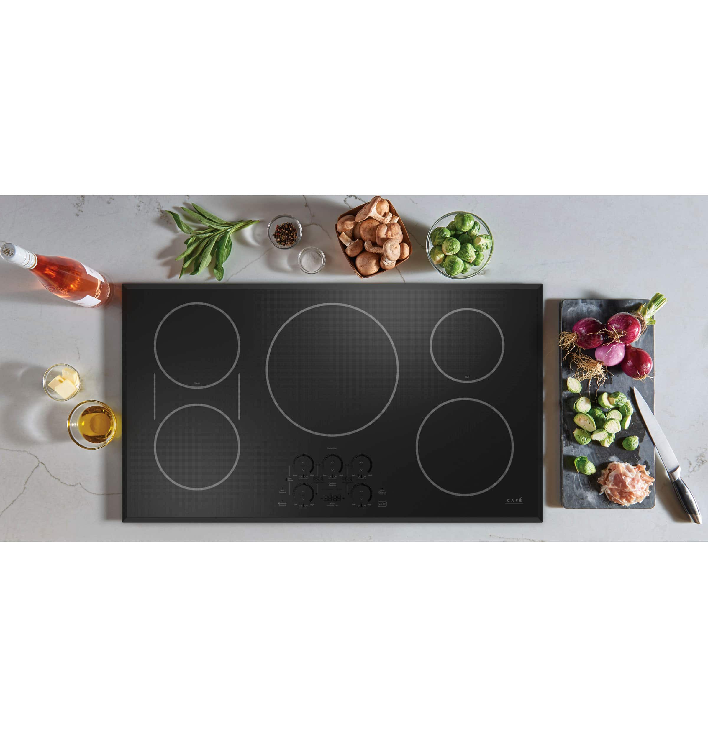 Alt View 12. Café - ENERGY STAR 36" Built-In Touch Control Electric Induction Cooktop - Black.