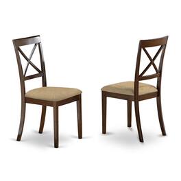 East West Furniture - CABO5S-CAP-C 5 PC Dining room set-Top Dining Table and 4 Linen Dining seat Chairs - Cappuccino
