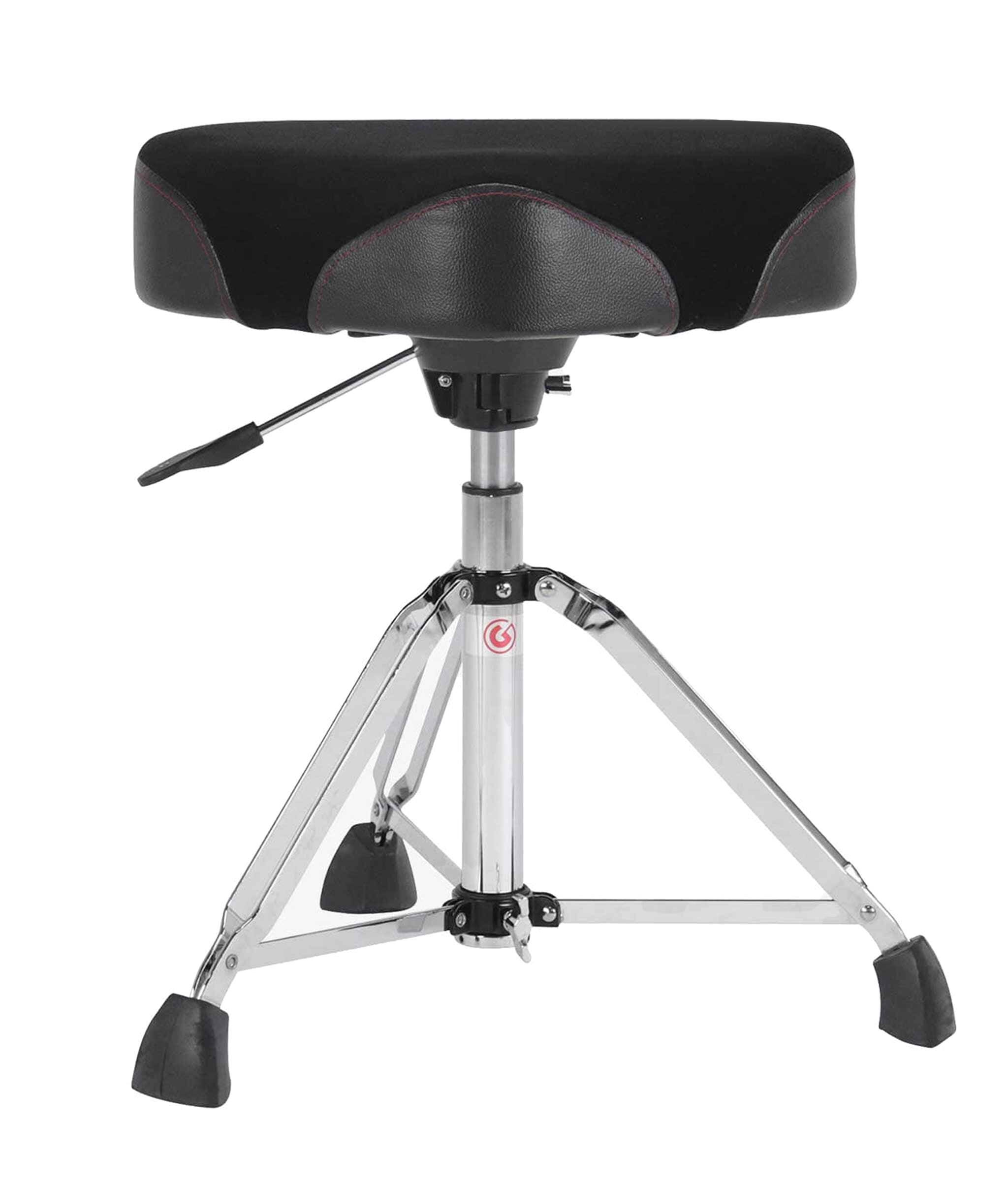 Alt View 1. Gibraltar Hardware - Hydraulic Drum Throne with Oversized Saddle Seat and Pneumatic Height Adjustment, Double-Braced Tripod, Super Foot Base.