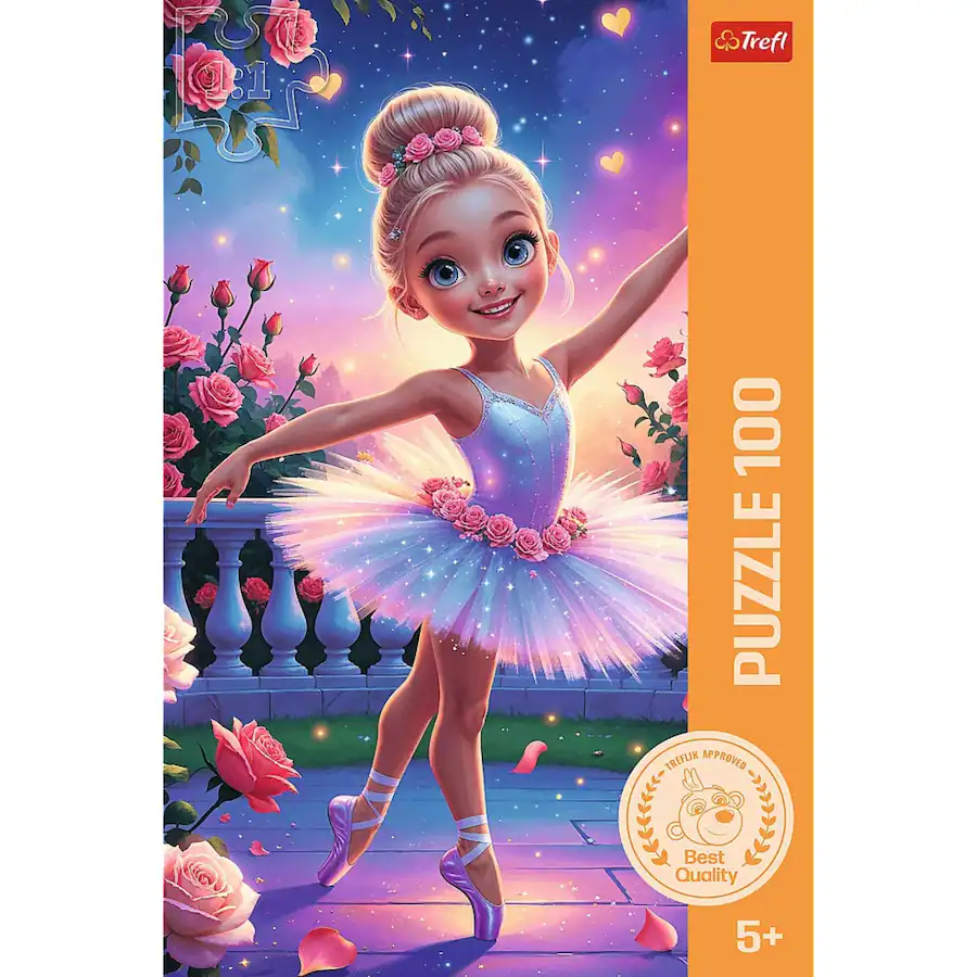 Trefl - The Treflik Family, Ballerine - Puzzle 100 pièces - Puzzle coloré représentant Une Ballerine au Milieu des Roses, Divertissement créatif, pour Les Enfants de 5 Ans et Plus Trefl - The Treflik Family, Ballerine - Puzzle 100 pièces - Puzzle coloré représentant Une Ballerine au Milieu des Roses, Divertissement créatif, pour Les Enfants de 5 Ans et Plus