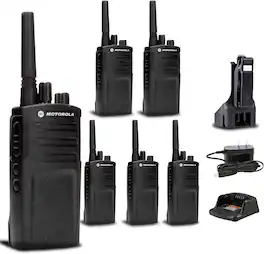 Motorola Solutions - 6 x Motorola RMV2080 On-Site 2-Way Business Radio + Mic Cleaner Spray + More - Black