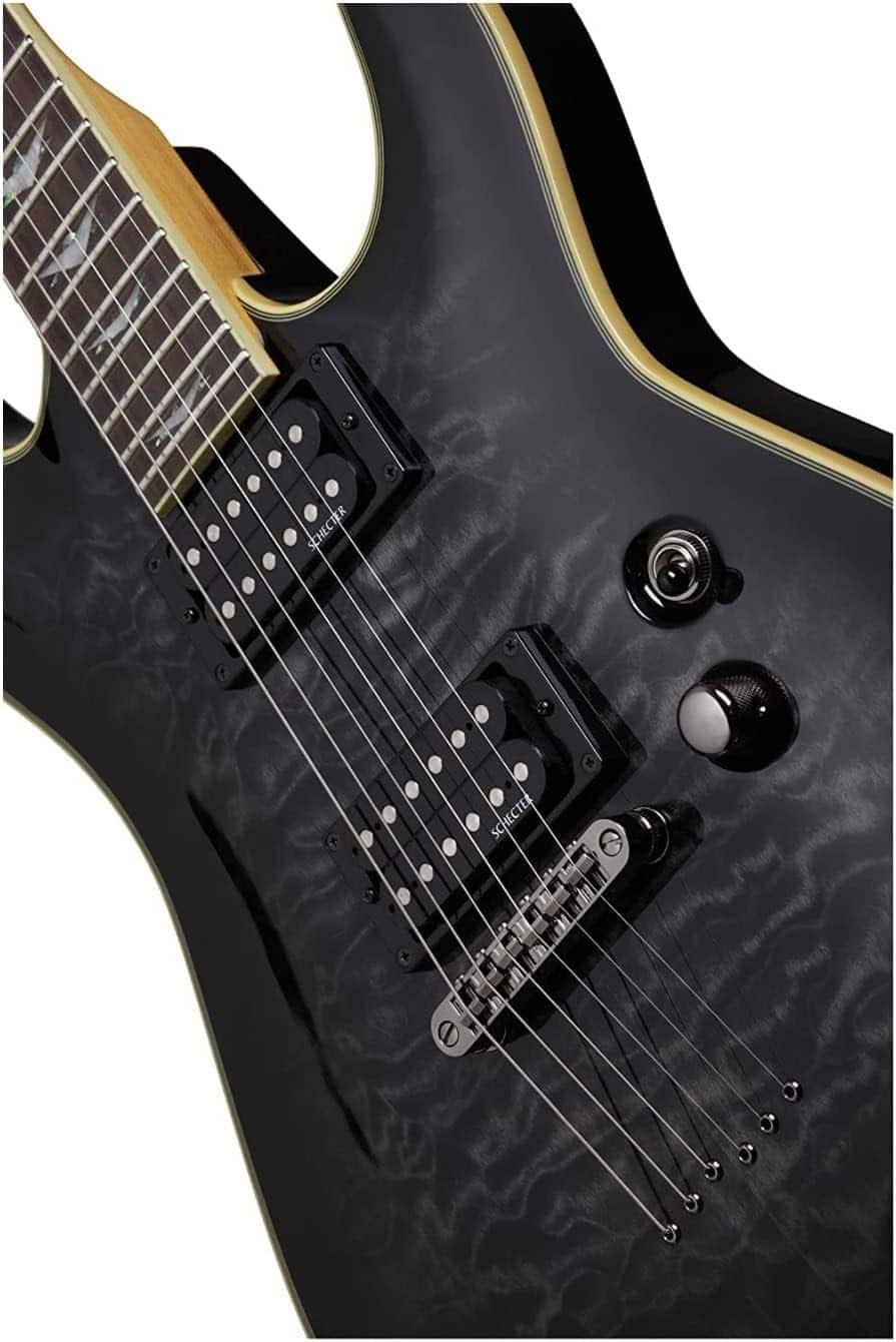 Schecter Omen Extreme 6 2025 Electric Guitar, See Thru Black 2025