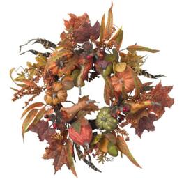 BreeBe - 24" Pumpkin & Berry Wreath - NA