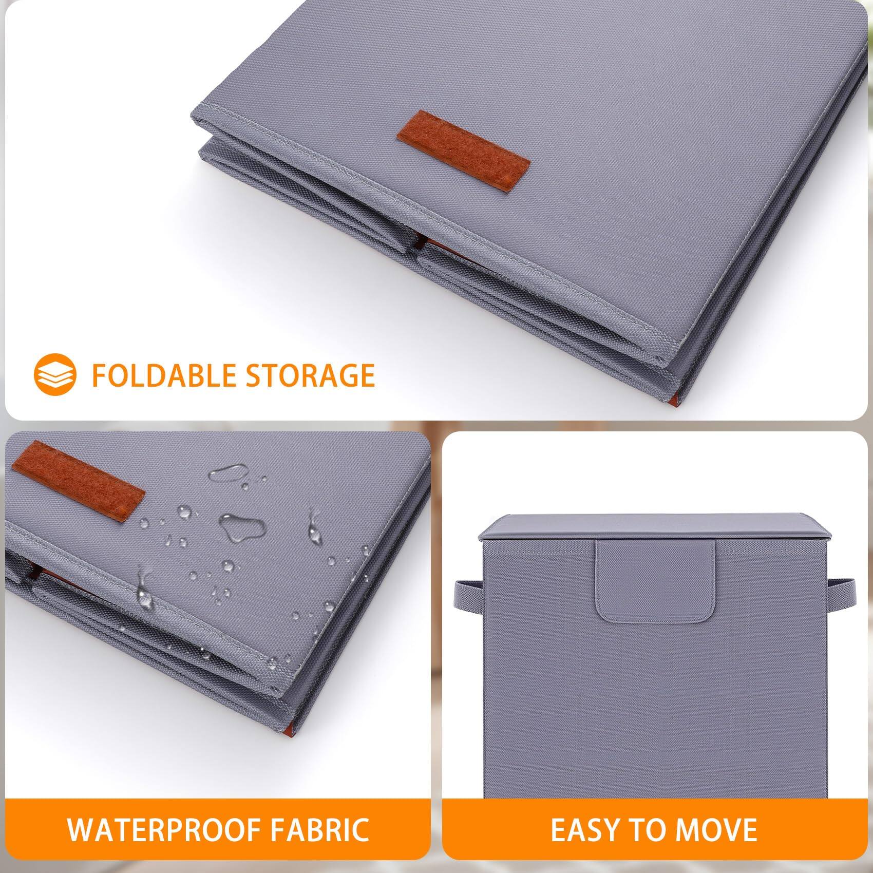- FOLDABLE STORAGE
- WATERPROOF FABRIC
- EASY TO MOVE