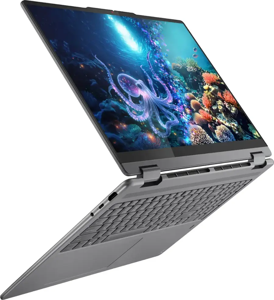 Alt View 9. Lenovo - Yoga 7i 2-in-1 - Copilot+ PC - 16" 2K Touchscreen Laptop - Intel Core Ultra 7 Processor - 16GB Memory - 1TB SSD - Luna Grey.