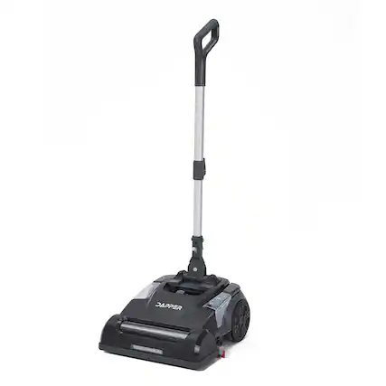 Front. Dapper Supply - Battery Powered Walk Behind Mini Floor Scrubber Compact Portable 14 Inch 75 Min Runtime 350 RPM Commercial Use - Black.