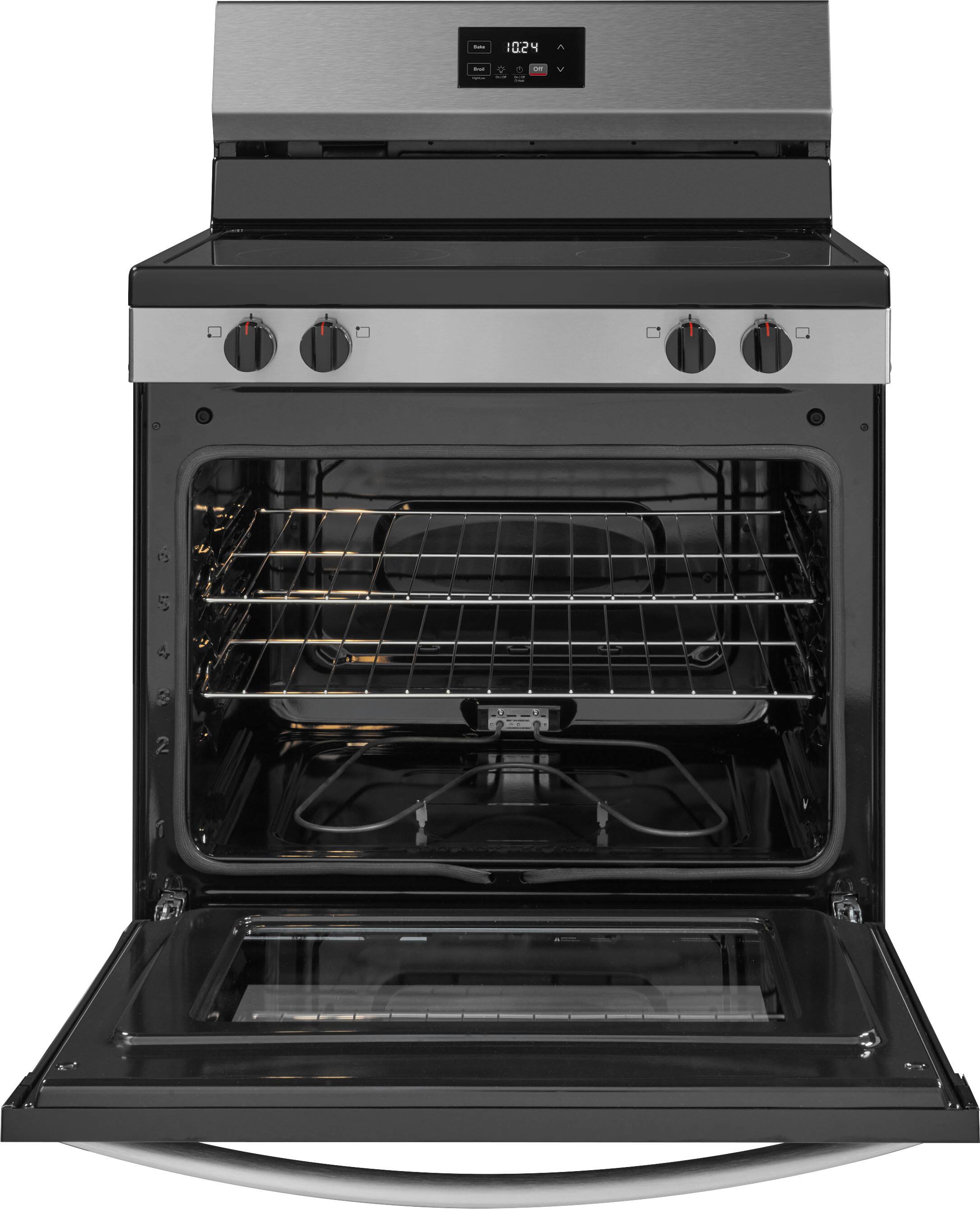 Alt View 18. Insignia™ - 5.3 Cu. Ft. Freestanding Electric Range with Dual-Size Burner and Storage Drawer - Stainless Steel.